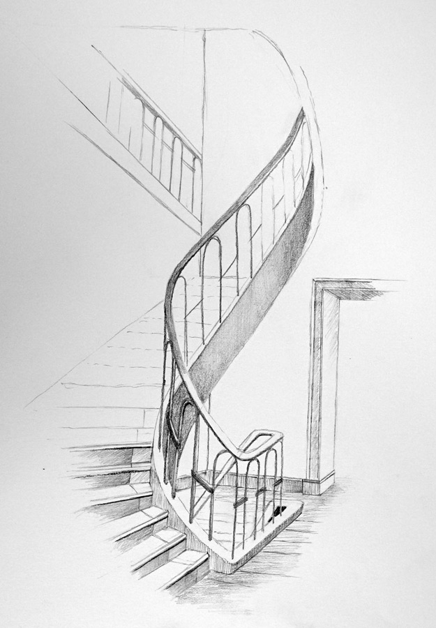 Entwurf Treppe (Bleistift)